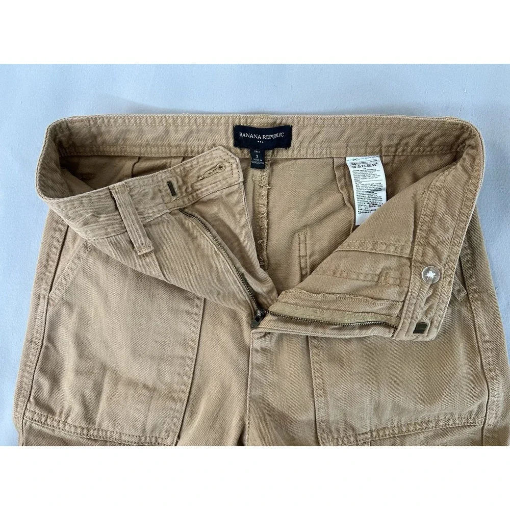 Banana Republic Utility‎ Cargo Pant in Iced Latte Brown Sz 2Tall